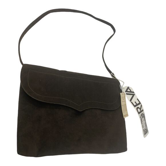 Reva ultrasuede fabric brown envelope shoulder bag purse - Picture 6 of 9